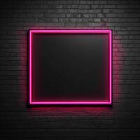 Neon frame on dark background. Illustration photo