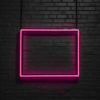 Neon frame on dark background. Illustration photo