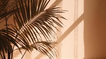 Palm leaves background with shadow. Illustration photo