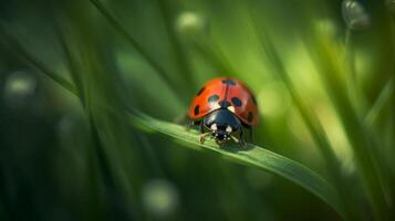 Ladybug on natural background. Illustration photo