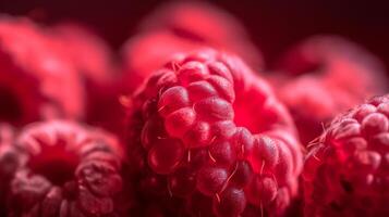 Raspberry macro background. Illustration photo