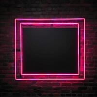 Neon frame on dark background. Illustration photo