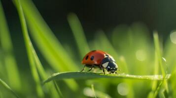 Ladybug on natural background. Illustration photo