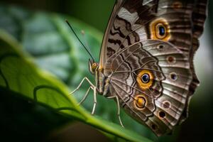 mariposa en natural antecedentes. ilustración ai generativo foto