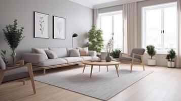 Scandinavian home interior. Illustration photo