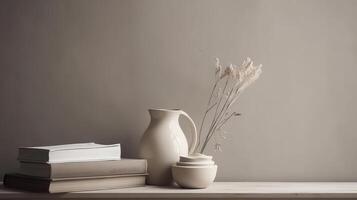 minimalista antecedentes con florero. ilustración ai generativo foto