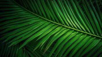verde palma hoja antecedentes. ilustración ai generativo foto