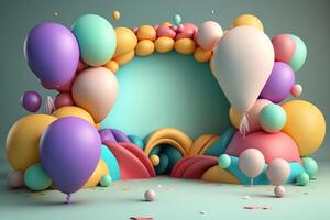 Happy Birthday Background with Balloons. Illustration photo