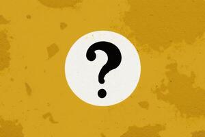 Yellow background with question mark. Illustration photo