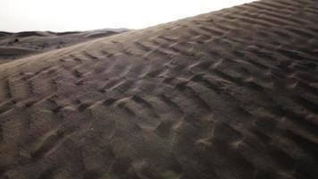 kamera kokkärl på sand blåser tvärs över öken- sand dyn i mitten öst video