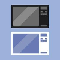 Microwave. Flat web icon, sign or button isolated on blue background. Vector illustration symbol in modern trend style