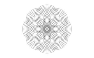 Design mandala of Sacred Geometry. Round geometric arabesque, Oriental ornament. Abstract flower symbol, vector template for web and print isolated on white background