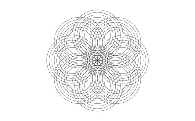 Design mandala of Sacred Geometry. Round geometric arabesque, Oriental ornament. Abstract flower symbol, vector template for web and print isolated on white background