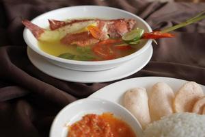 Yellow fish soup photo