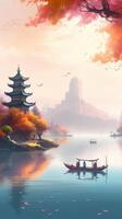 Chinese sea landscape illustration photo