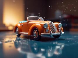 Toy car product photography dynamic bright background photo