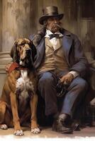 droopy bloodhound mafia don painting photo