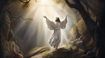image of jesus christ resurrection image generative AI photo