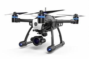 Wireless drone with remote control on a white background. . photo