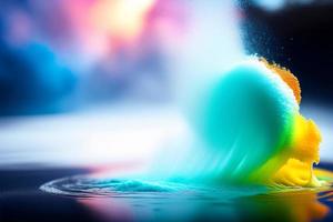 Colorful rainbow color powder splash background Ai genareted photo