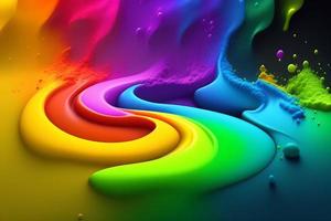 Colorful rainbow color powder splash background Ai genareted photo