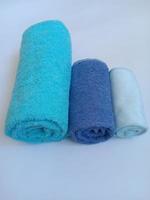 blue rolled up towels photo