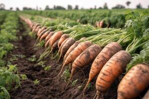 harvesting carrots in the garden photo