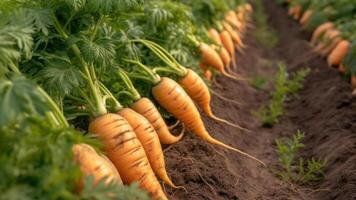 harvesting carrots in the garden photo