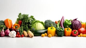 fresh vegetables, healthy food on white background photo