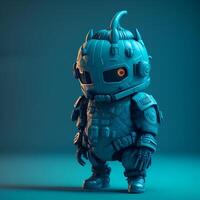 Mini Cute Pumpkin Cyan and WhiteRobotic Content photo