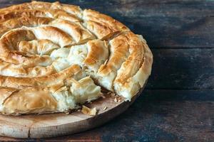 Greek pie close-up photo