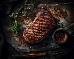 grilled ribeye steak photo