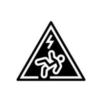 hazard electricity glyph icon vector illustration