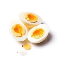 Slices of Boiled Eggs Food Isolated Image for Mock Up Illustration Still Image White Background with photo