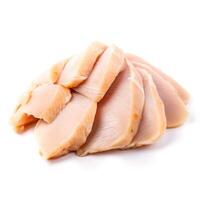 Slices of Chicken Meat Food Isolated Image for Mock Up Illustration Still Image White Background with photo