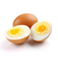 Slices of Boiled Eggs Food Isolated Image for Mock Up Illustration Still Image White Background with photo