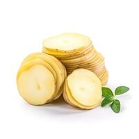 Slices of Potato Food Isolated Image for Mock Up Illustration Still Image White Background with photo