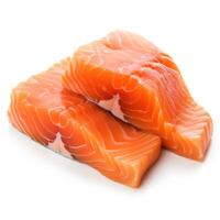 Slices of Salmon Food Isolated Image for Mock Up Illustration Still Image White Background with photo