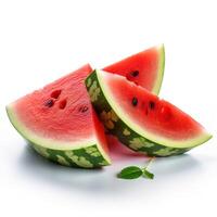 Slices of Watermelon Fruit Isolated Image for Mock Up Illustration Still Image White Background with photo