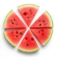 Slices of Watermelon Fruit Isolated Image for Mock Up Illustration Still Image White Background with photo