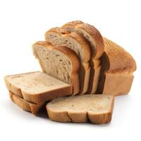 Slices of Bread Food Isolated Image for Mock Up Illustration Still Image White Background with photo