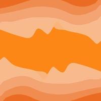 Abstract rectangular frame with top and bottom pattern of wavy lines in trendy autumn orange shades. vector