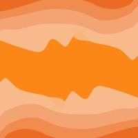 Abstract rectangular frame with top and bottom pattern of wavy lines in trendy autumn orange shades. vector