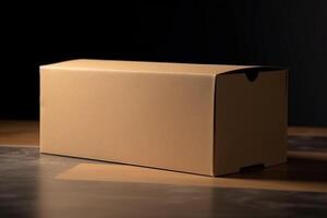 Blank Cardboard Box for Mockup Illustration with photo