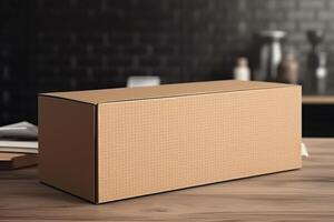 Blank Cardboard Box for Mockup Illustration with photo