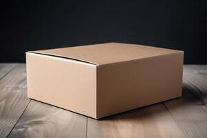 Blank Cardboard Box for Mockup Illustration with photo