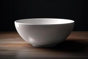 Blank White Bowl for Mockup Illustration with Generative AI photo