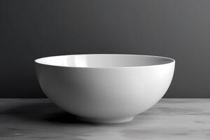 Blank White Bowl for Mockup Illustration with photo