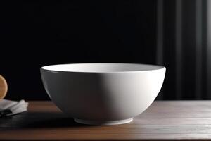 Blank White Bowl for Mockup Illustration with Generative AI photo