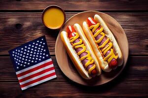 Labor Day, National hot dog day background. photo